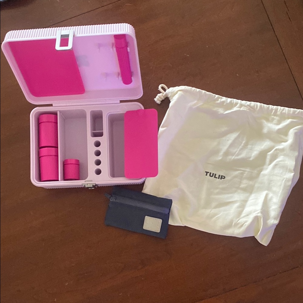 Pink and White Travel Organizer Set